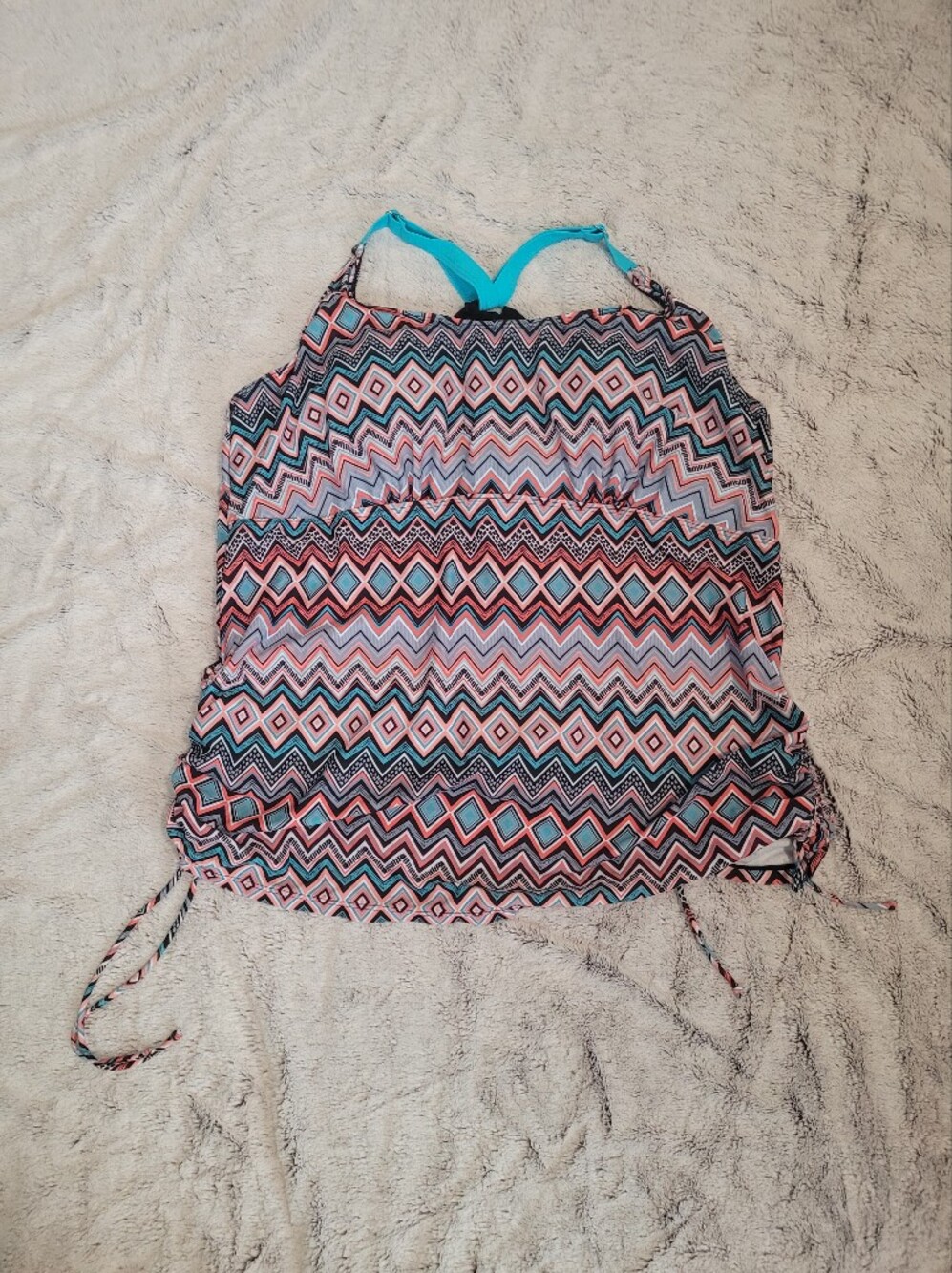 Geo Print Tankini Swim Top - Size 22W